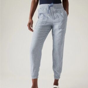 Athleta Retreat Linen Jogger Pants High Rise